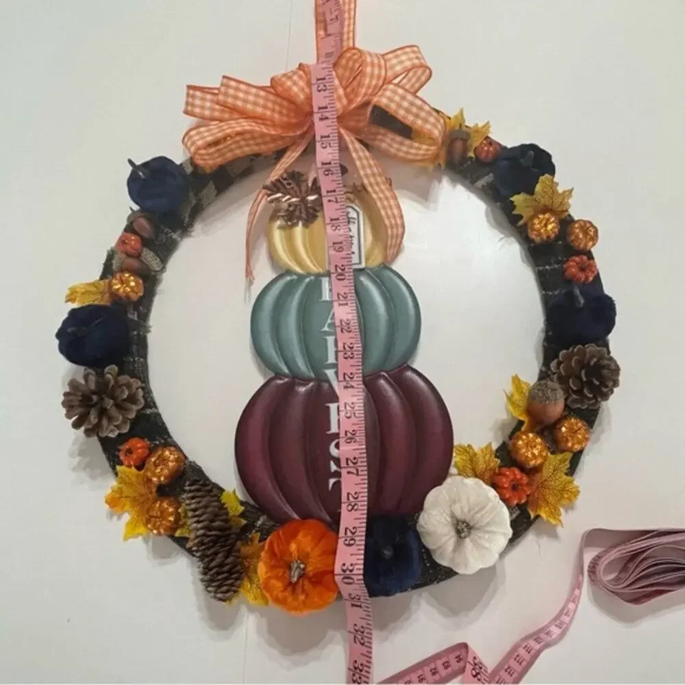 Happy Harvest Pumpkin Wreath Fall Autumn Decor 18